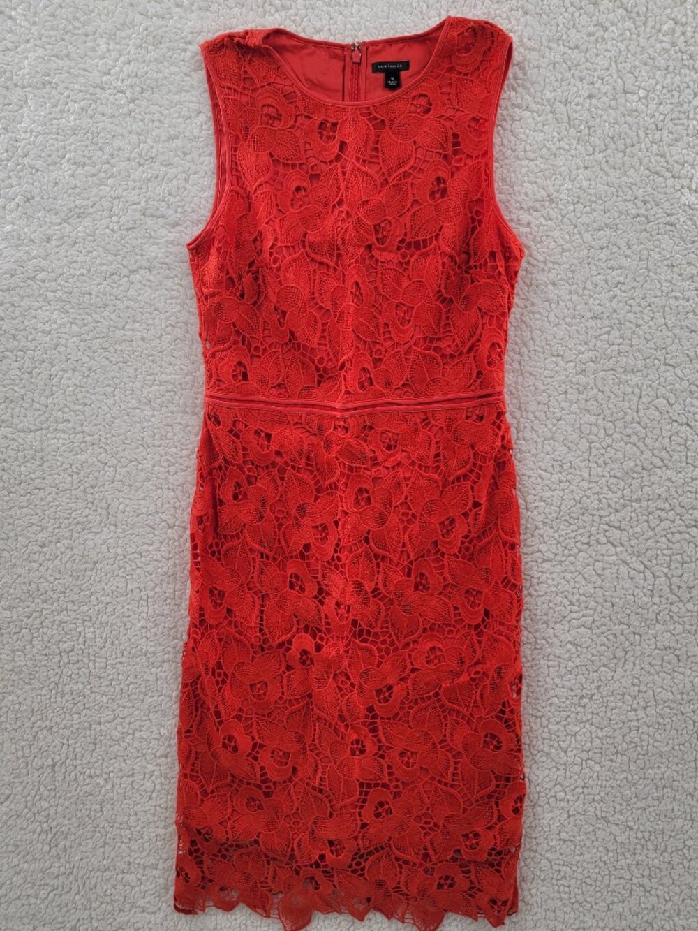 Ann Taylor Orange Floral Lace Dress Size 4